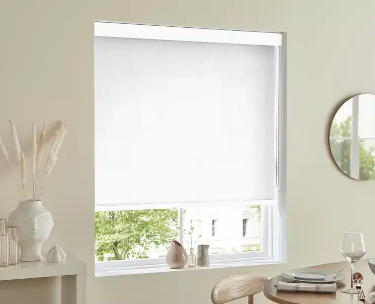 Roller Blinds | Curtains in Dubai - Best Price in UAE - Riyad Curtains White Blackout Roller Blinds With Box