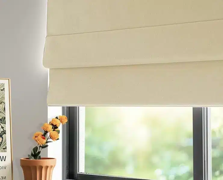 Roman Blinds – Blackout | Curtains in Dubai - Best Price in UAE - Riyad Curtains Cream Blackout Roman Blinds