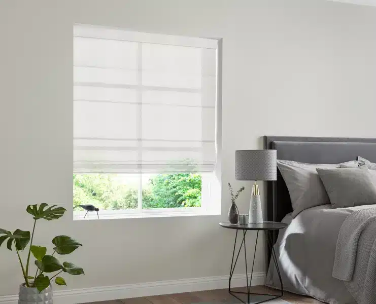 Roman Blinds – Sheer | Curtains in Dubai - Best Price in UAE - Riyad Curtains White Sheer Roman Blinds