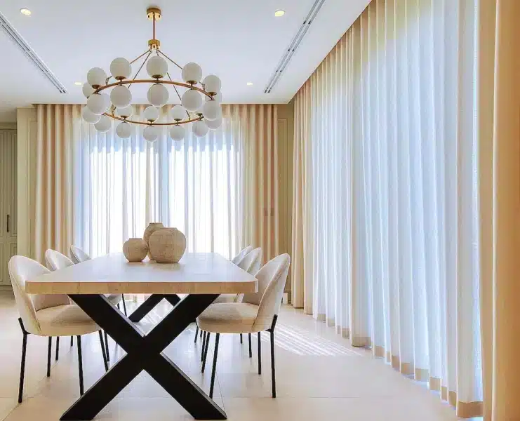 Wave Style Sheer Curtains | Curtains in Dubai - Best Price in UAE - Riyad Curtains Wavy Beige Sheer Curtains