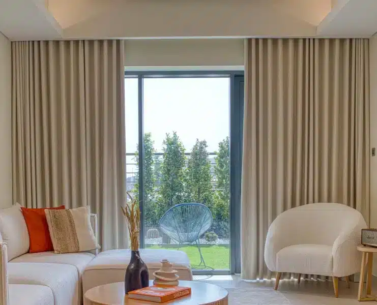 Wave Style Blackout Curtains | Curtains in Dubai - Best Price in UAE - Riyad Curtains Brown Wavy Blackout Curtains