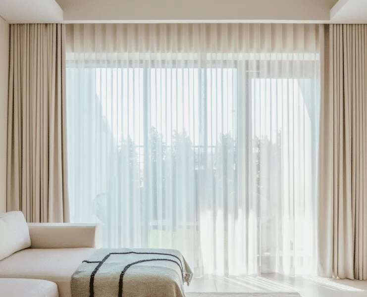 Wave Style Sheer & Blackout Curtains | Curtains in Dubai - Best Price in UAE - Riyad Curtains Beige Wavy Sheer & Blackout Curtains