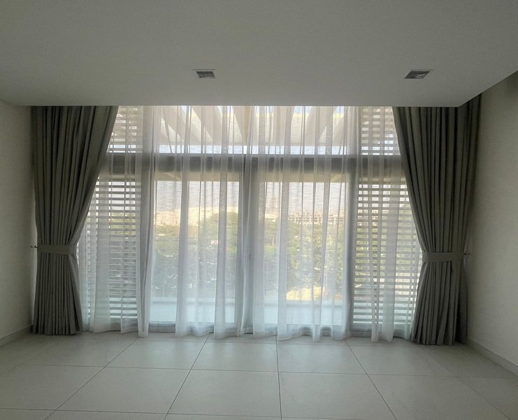 Sheer & Blackout | Curtains in Dubai - Best Price in UAE - Riyad Curtains Grey Sheer & Blackout Curtains