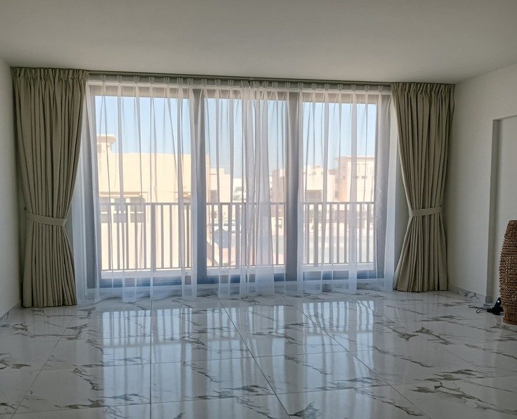 Sheer & Blackout | Curtains in Dubai - Best Price in UAE - Riyad Curtains Light Brown Sheer & Blackout Curtains