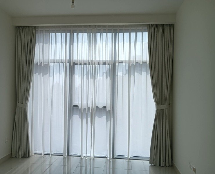 Sheer & Blackout | Curtains in Dubai - Best Price in UAE - Riyad Curtains Beige Sheer & Blackout Curtains